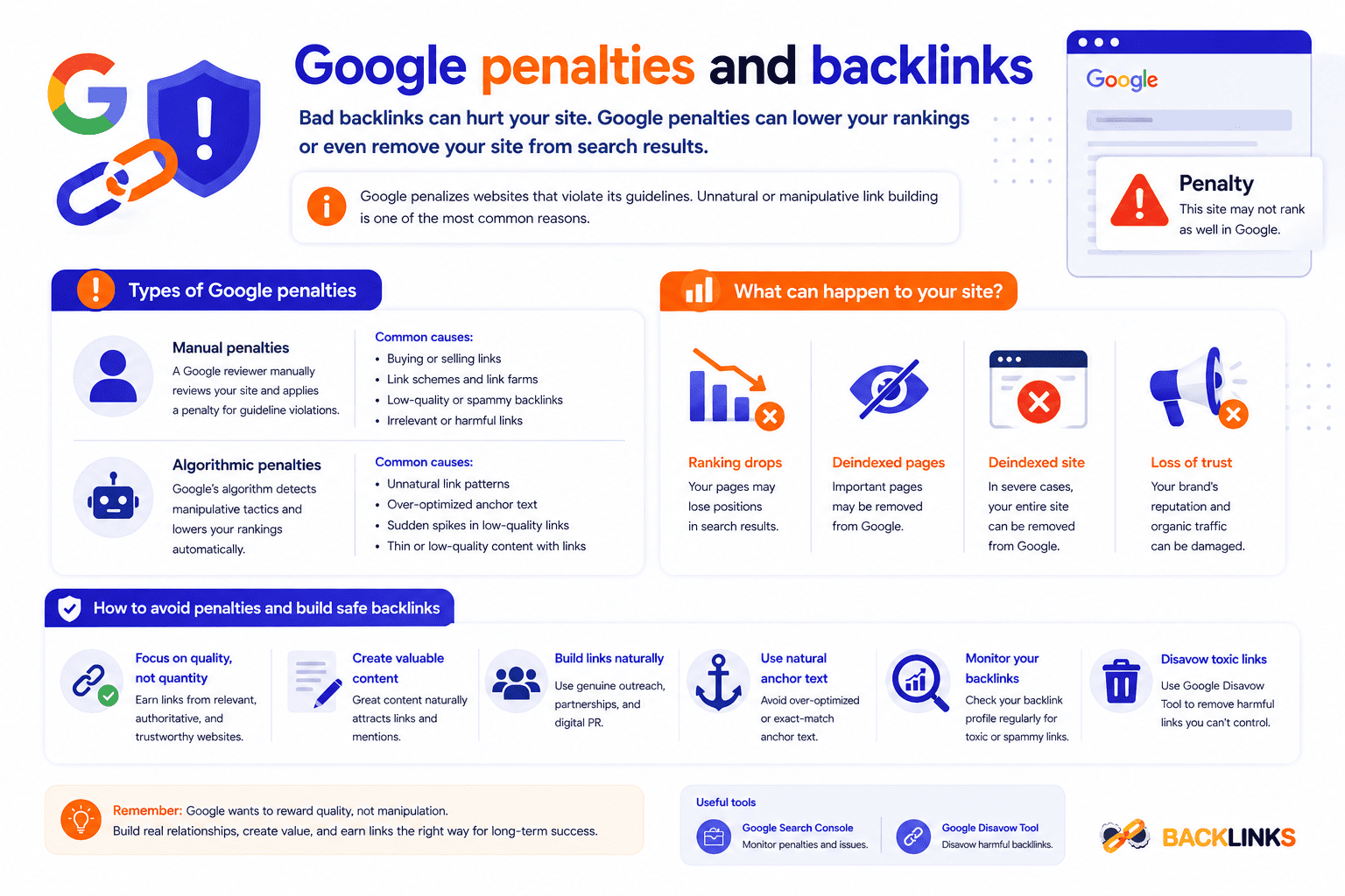 Google penalties and backlinks